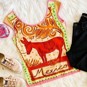 Custco Barcelona Red & Pink Donkey Tank Medium EUC